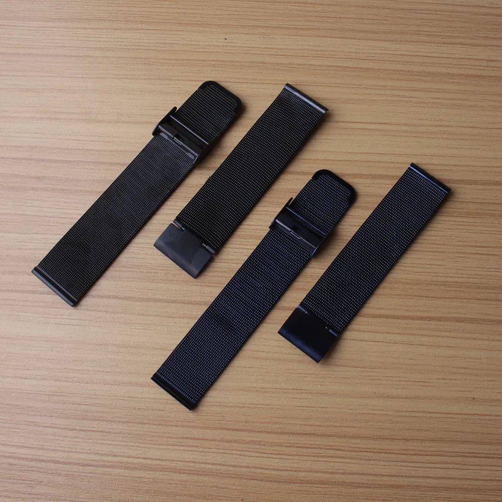 Milanese Loop 18 mm 20 mm 22 mm 24 mm Correas de reloj Correa azul oscuro negro ultrafino Correa de malla de acero inoxidable Pulseras Correas de reloj para 265h