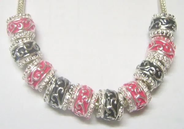 / argent plaqué européen de cristal métaux perles lâches pour bricolage bracelet collier bijoux cadeau C26