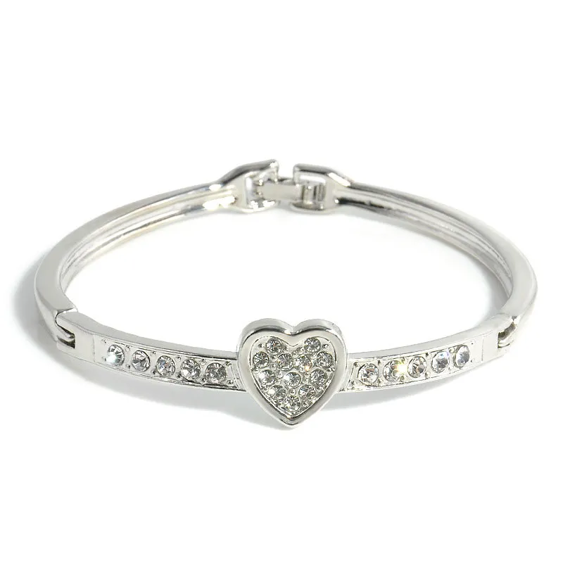 Braccialetto di cristallo austriaco del braccialetto Braccialetto di modo dei monili creativi della Corea dei monili creativi del fiore bianco del diamante di amore le donne