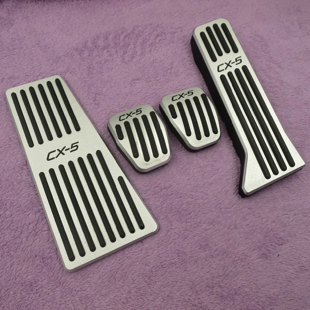 Car Accessories Accelerator Gas Fuel Brake Footrest Foot Rest Pedal Pads Stickers For Mazda CX-5 Non-Drilling pedals pad covers