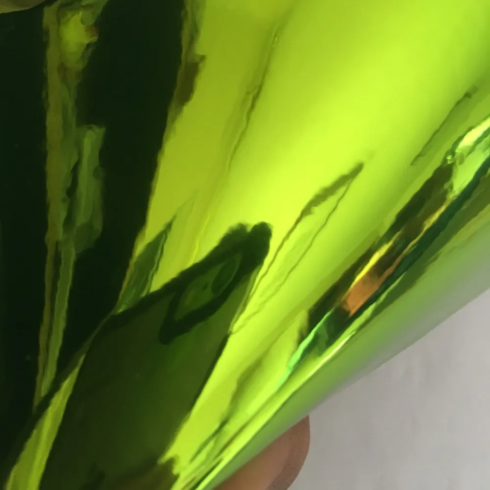 New Lime Chrome Vinyl Wrap With Air bubble Free flexible Lemon stretchable Mirror Chrome For Car styling size:1.52x20m/Roll 5x66ft