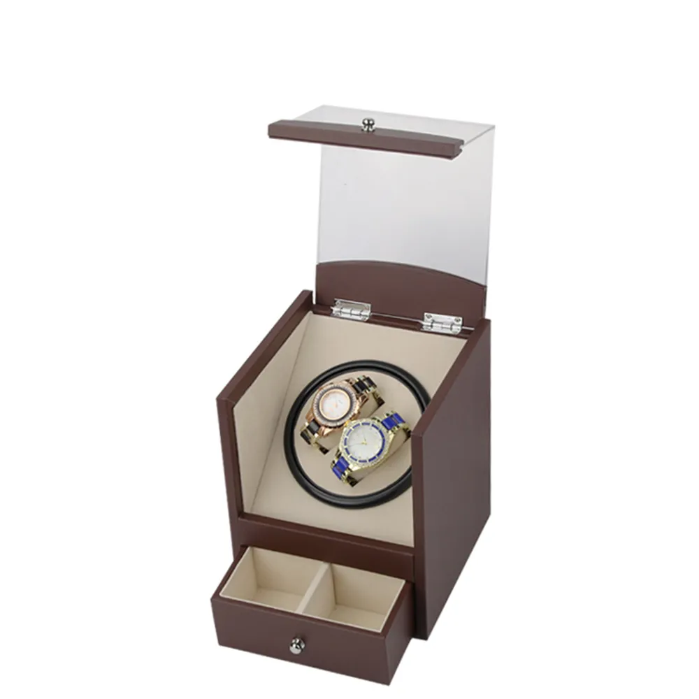 Remontoir de montre automatique dans une boîte de montre 2 boîtes à moteur pour boîtiers de mécanisme de montres avec tiroir de rangement envoyé par DHL Fedex ups Gift Shippin255S