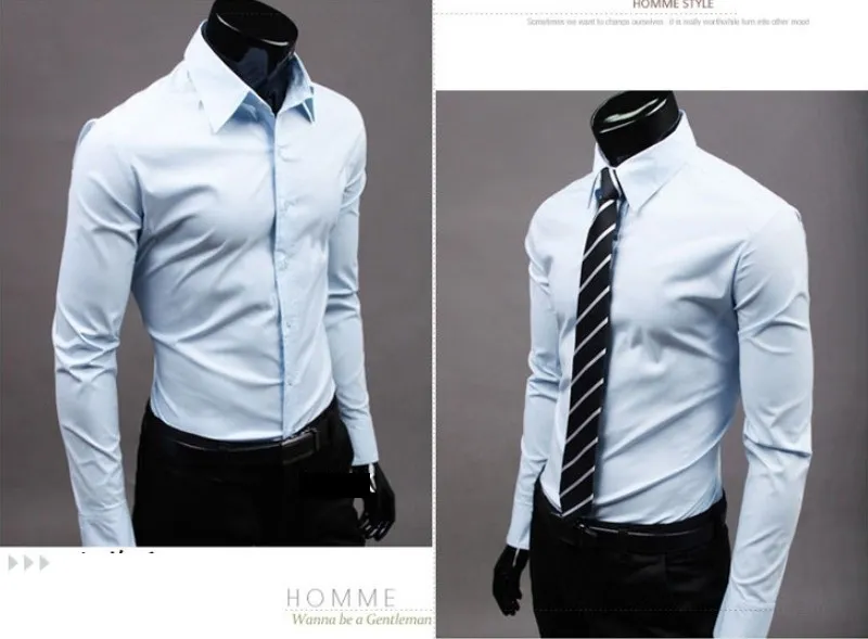 Wholesale-Mens Slim fit Unique neckline stylish Dress long Sleeve Shirts Mens dress shirts size: M-XXXL 6492