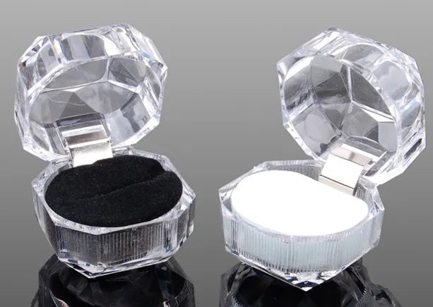 çok akrilik kristal berraklığında halka kutusu şeffaf 3 katlı kutu saplama küpe mücevher kılıfı hediye kutuları mücevher ambalajı 298p