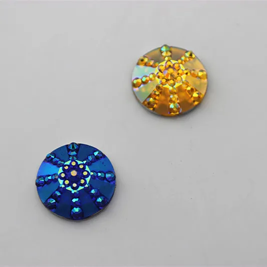 14mm AB Renk Kristal Reçine Yuvarlak Rhinestones Düz Beads Taş Scrapbooking El Sanatları Takı Aksesuarları ZZ13228M