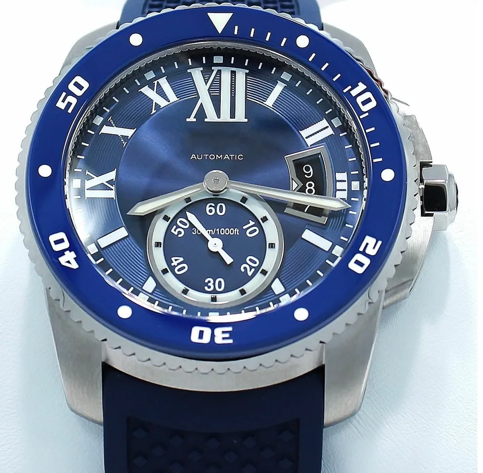 Selling Calibre De Diver WSCA0011 Blue Dial And Rubber 42mm Automatic Movement Watch Mens Watch Watches2346