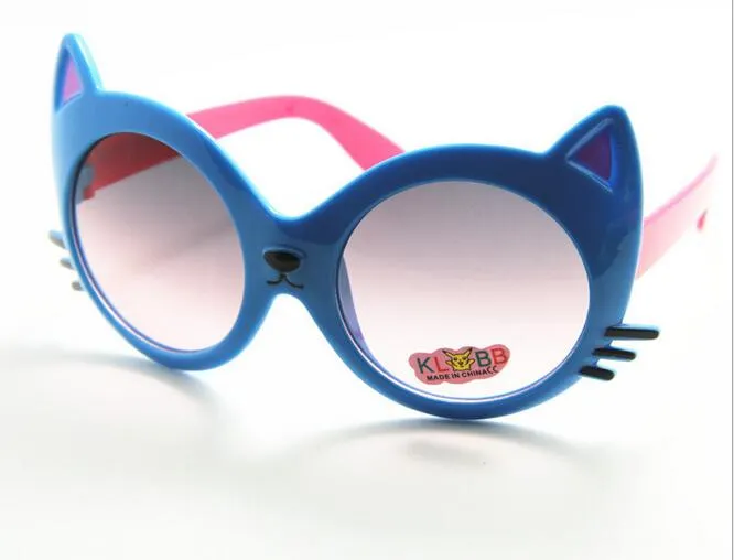 Summer Style 2017 New High Quality Kids UV Sunglasses Cartoon Cat Animal Shapes Sunglasses Glasses For Children Lot2651