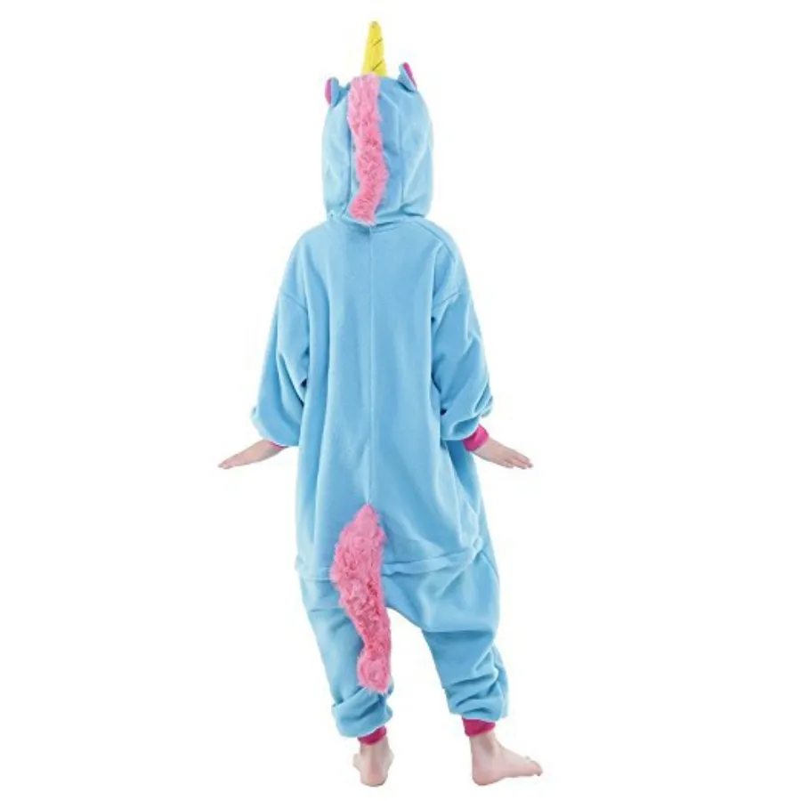 Blue and Pink Unicorn Cosplay Kigurumis Children Halloween Carnival Mardi Gras Costumes Kids Onesie Pajamas250j