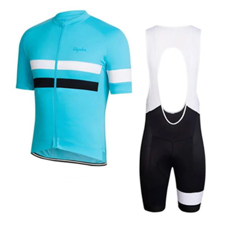 2021 라파 팀 여름 산악 자전거 반팔 사이클링 저지 키트 통기성 빠른 건조 남성 라이딩 셔츠 턱받이/반바지 세트 Y21031808