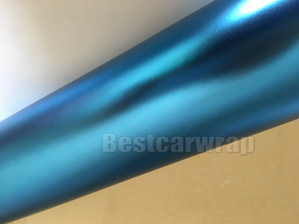 Titanium blue Satin Chrome Car Wrap Film Vinyls with air bubble Free For Luxury Vehicle Graphics CAST VINYL decals covering foil 1.52x20m