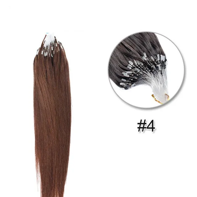 ELIBESS 1g/strand Micro Ring Loop Hair Extensions Brazilian Virgin Remy Human Hair 16''18