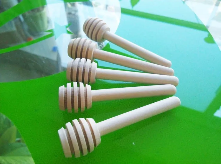 8cm long Mini Wooden Honey Stick Dipper Party Supply Wood Honey Spoon Stick for Honey Jar Stick XB1