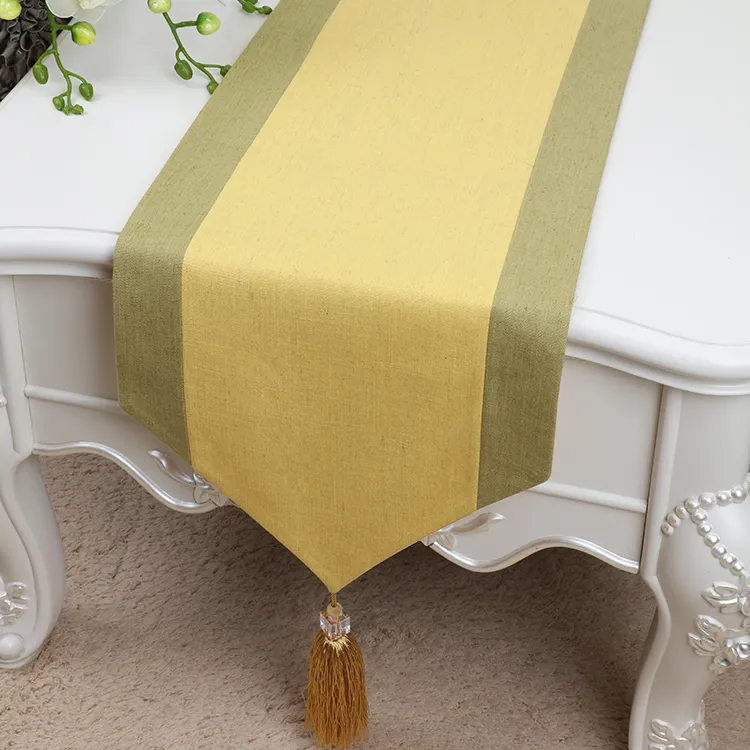 La última llanura Color Patchwork Runner de mesa de algodón de lino moderno borla mesa de café Rectángulo rectangular mesa de comedor almohadillas protectoras 200x33 cm