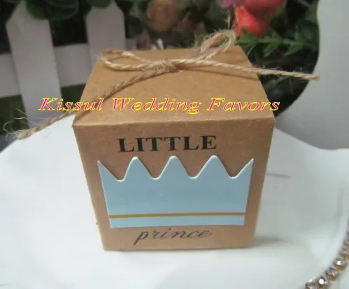 Favores de chuveiro de bebê de pequenos príncipe kraft caixas favoritas para bebê festa de aniversário caixa de presente e presente de decoração de bebê / lote frete grátis