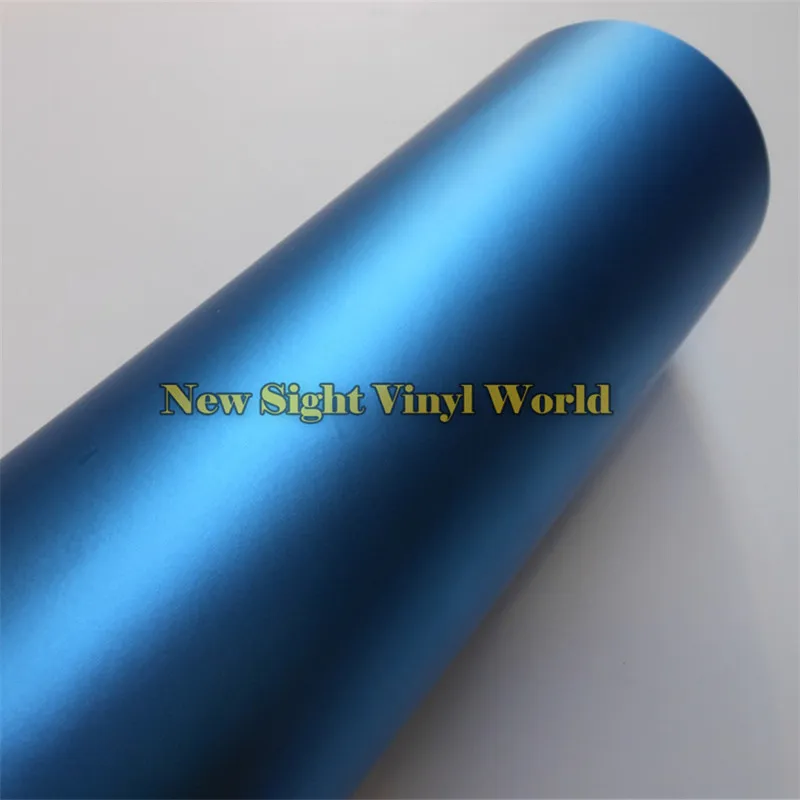 Pellicola Folie Bubble Alluminio di alta qualità in alluminio satinato blu opaco satinato con pellicola metallizzata avvolgere auto