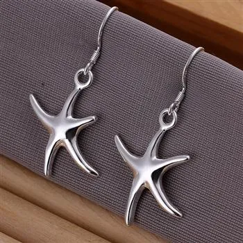 Alta qualidade 925 prata starfish pingente de colar pulseira e brincos charme conjunto de jóias mulheres Fábrica barato por atacado