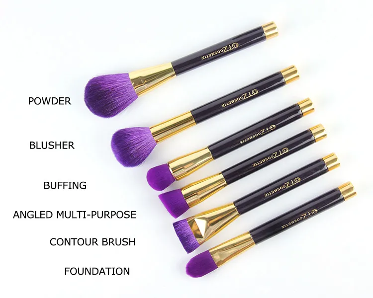 Wholesale Makeup Brushes Sets Synthetic Hair Make Up Brushes Tools Cosmetic Brush Professional Foundation Brush Kits Purple free shipp