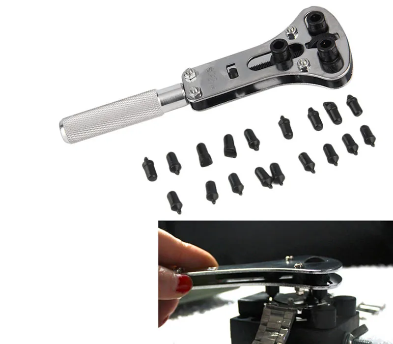 Strumento kit di riparazione chiave apri coperchio coperchio posteriore regolabile in acciaio inossidabile con 18 pezzi di ricambio sostituibile