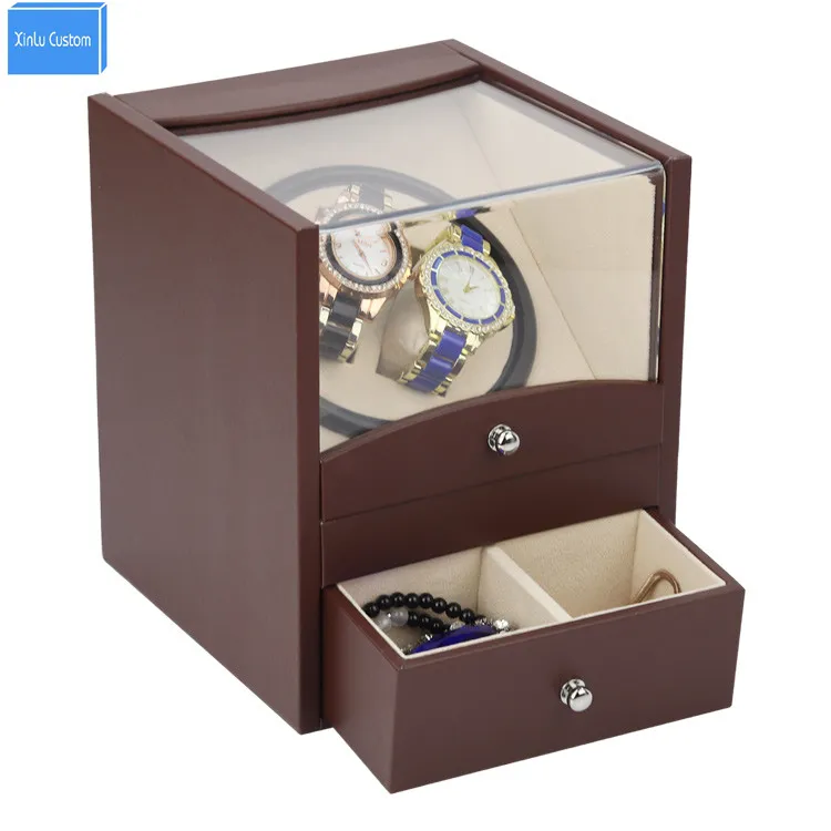 Automatic watch winder in watch box 2 motor box for watches mechanism cases with drawer storage send by DHL Fedex ups Gift Shippin286Y