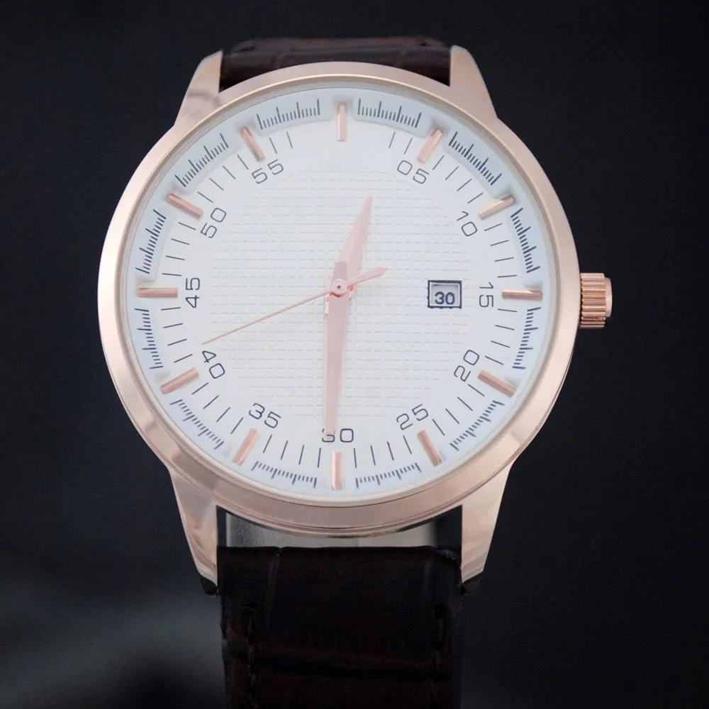 Популярные топ -бренды часы для мужчин кожаный ремешок календарь календарь кварцевые запястья A363224700437