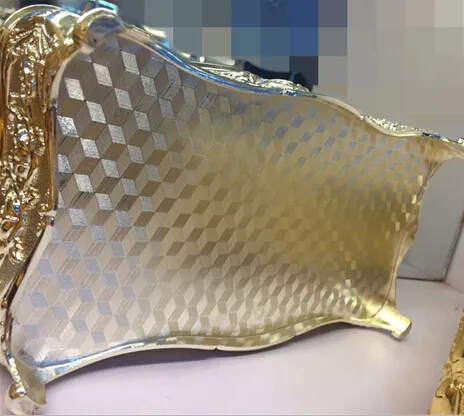 Whole- luxury golden tangular metal tissue box restaurant napkin box Home decoration el decoration313U