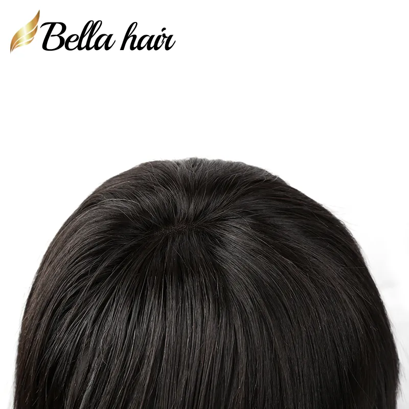 Perucas de cabelos retos de seda 100% indiano Virgem Humano Perucas de Cabelo Humano com Bang Frente / Perucas de Laço Completa Julienchina Bella Cabelo