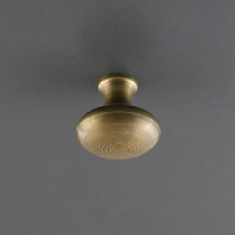 Antique solid simple drawer knob furniture hardware wardrobe shoe door single hole handle round cone pull