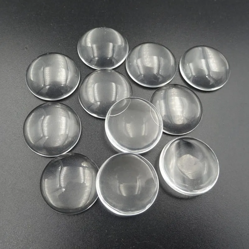 Glas-Cabochon-Schmuckkomponenten, klare, runde, gewölbte Glasperlen mit flacher Rückseite, DIY handgefertigte Erkenntnisse, 14 mm, 18 mm, 25 mm, 301 K