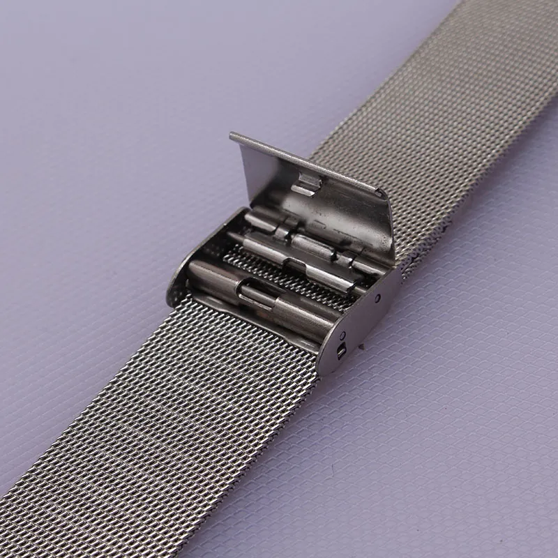 Pulseira de relógio dobrável fivela gancho fecho novo aço inoxidável malha milanesa pulseiras relógio pulseira 14mm 16mm 18mm 20mm 2232b
