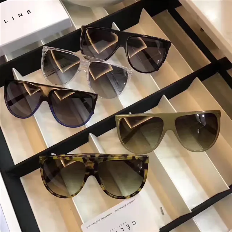 Тонкие теневые солнцезащитные очки для женщин 41435 Черно -серый градиент -линза.