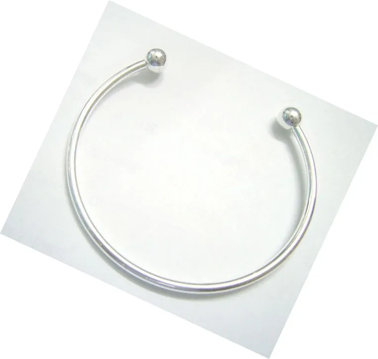 10 unids / lote pulseras plateadas de plata para el arte de DIY regalo de la joyería de Murano 7 6 pulgadas C15265D