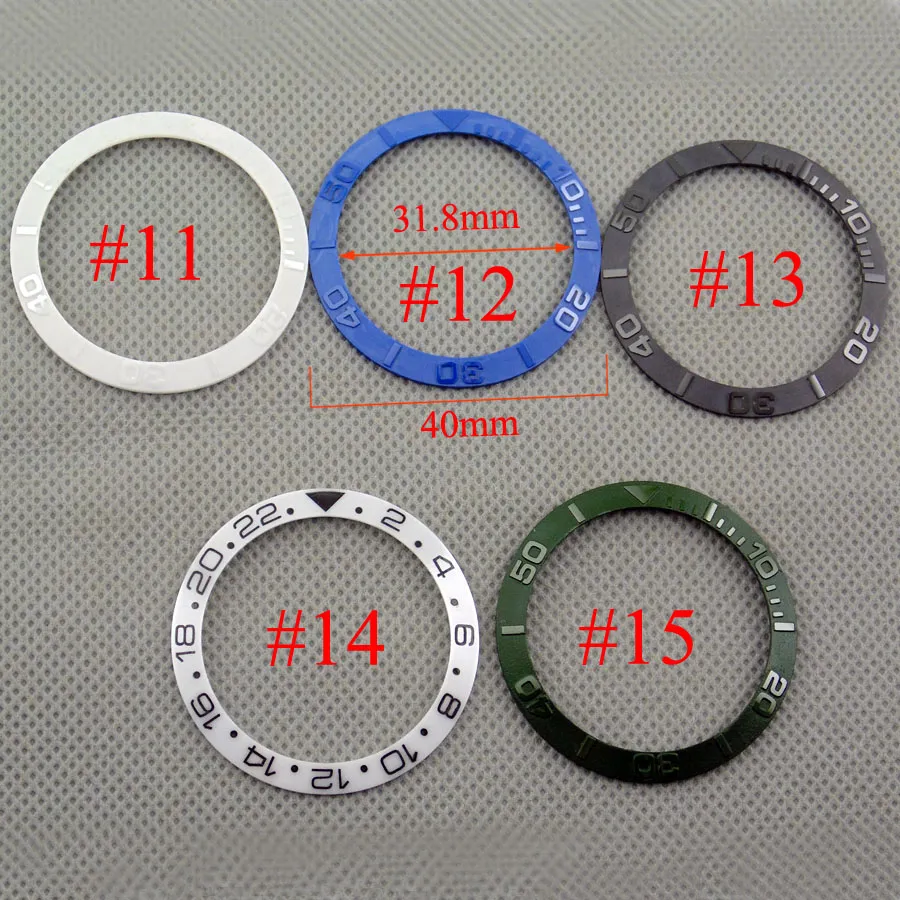 40 mm keramische titanium bezel insert horlogekit geschikt voor automatische 43 mm herenhorlogekast Nieuwe hoogwaardige bezels insert horlogeaccessoires P275Y