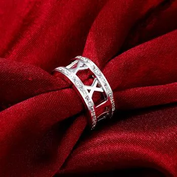 Venta al por mayor - Regalo de Navidad del precio bajo al por menor, envío libre, nuevo anillo de plata 925 de la manera R50