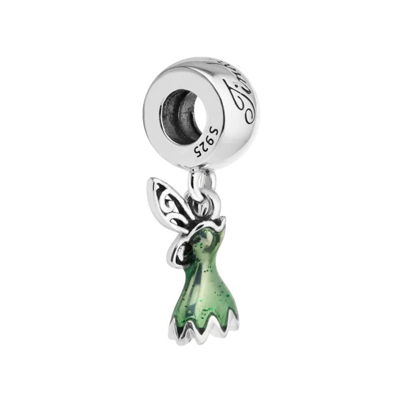 Esterlinas-prata-jóias de jóias para jóias fazendo DIY Fit Pandora Pulseira 925 Charms de Prata Berloque Kralen Tinker Bell's Dress DSN Jóias