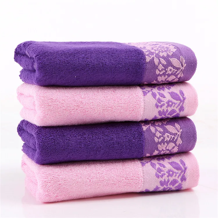 Custom Logo Promotion Gift Superfine Fiber Towel Water Uptake Quick Drying Towel 34*73 cm Household Towels Peony Pattern Wholesale