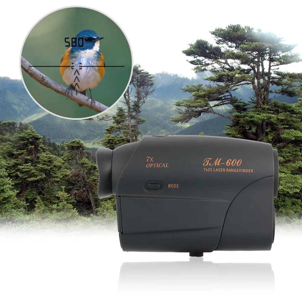 7x25 600m Laser RangeFinder Laser Gamme Laser Finder Golf RangeFinder Chasse Télescope Monoculaire Distance Laser Distance Testeur de vitesse