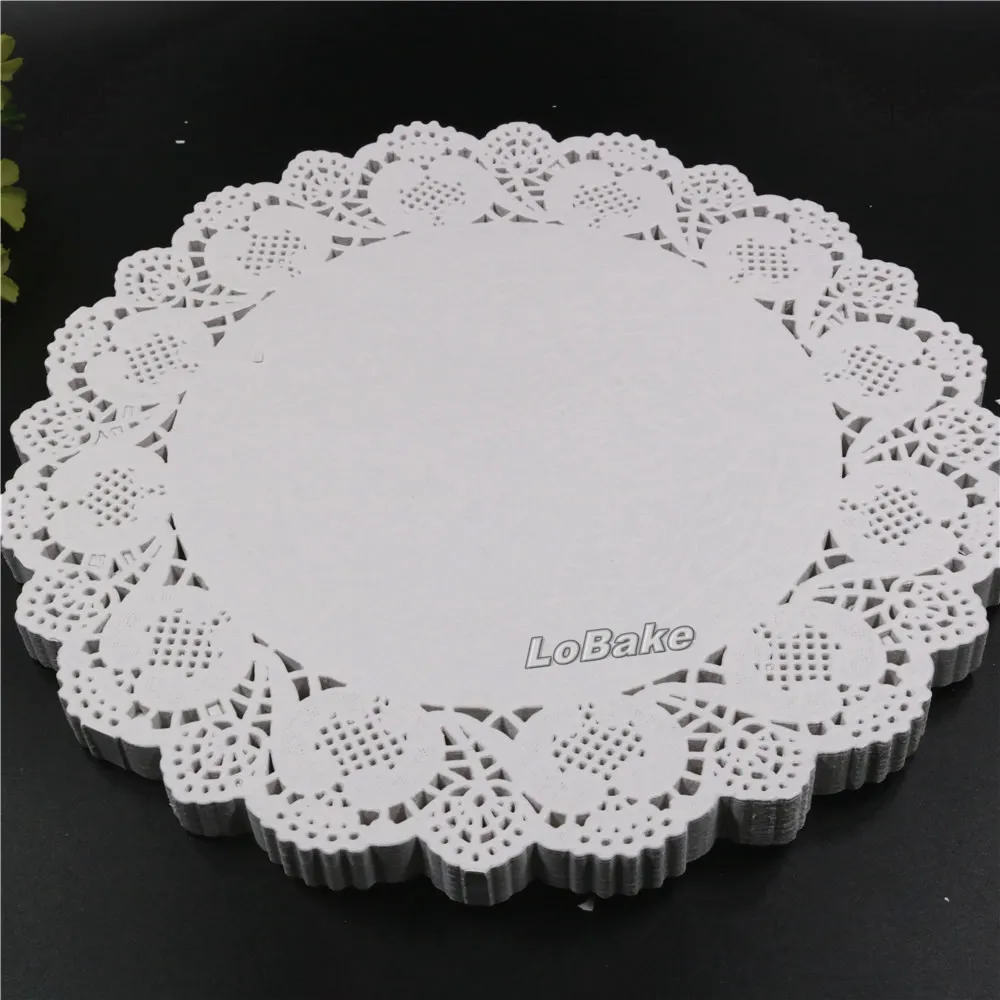 Bütün- Pack Yeni 11 5 inç yuvarlak çiçek şekli beyaz içi boş tasarım kağıt Dantel Doilies Placemat Mutfak Seti de Tab2170