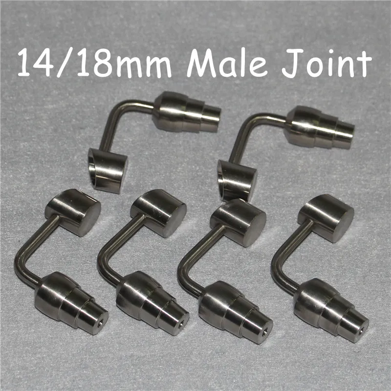 90° Bucket Domeless bar Titanium Nails 10mm 14mm 18mm Male Female Gr2 Titanium Nail Dabber Tool for Oil Rigs Glass Bong silicone n207s