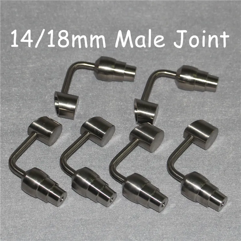 90° Emmer Domeless bar Titanium Nagels 10mm 14mm 18mm Man Vrouw Gr2 Titanium Nagel Dabber Tool voor booreilanden Glazen waterpijp siliconen n271M