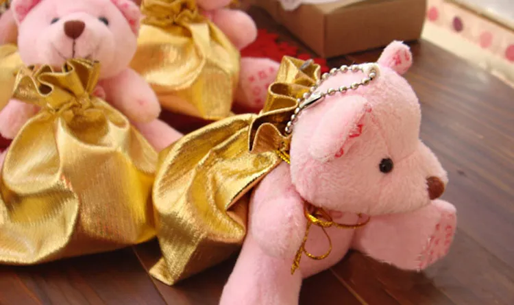 Chegada nova !! Rosa Bege Do Casamento Do Urso caixa de doces Favores Do Casamento Europeu caixas de presente de Casamento favor