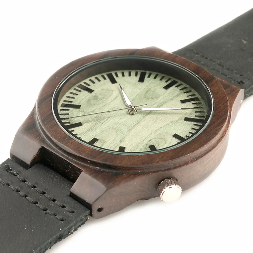 BOBO BIRD B14 Vintage-Holzuhren, Fasgion-Stil-Armbanduhr für Herren, grünes Zifferblatt, wird ein Geschenk für Freunde sein1902