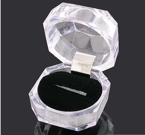 Acrylic Crystal Clear Ring Box Transparent Box Stud Earring Jewelry Case Gift Boxes Jewelry Packaging258i