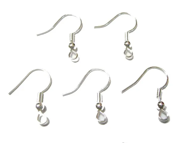 Crochettes de boucles d'oreilles plaquées argentées de / terrain Découverte pour Cadeau de bijoux de mode Craft DIY 15mm W25