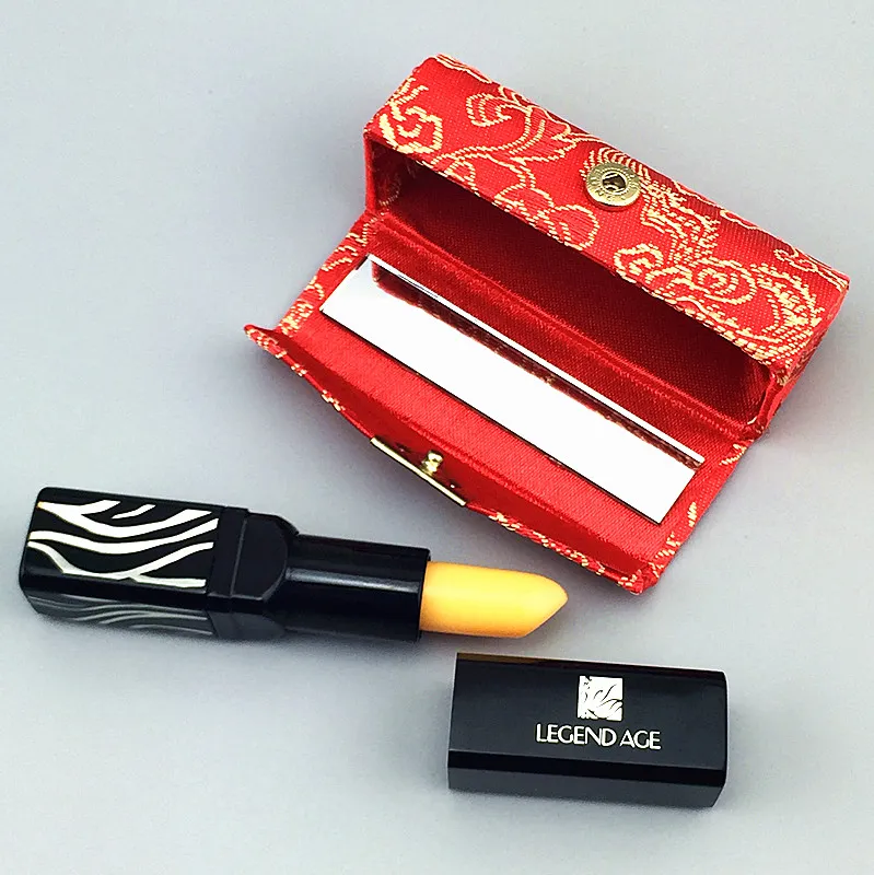 Vintage Cheap vide Miroir Rouge à lèvres cas brocart de soie Baume à lèvres Tubes chinois Emballage Boîte à Lèvres Conteneurs de maquillage brillant Livraison gratuite