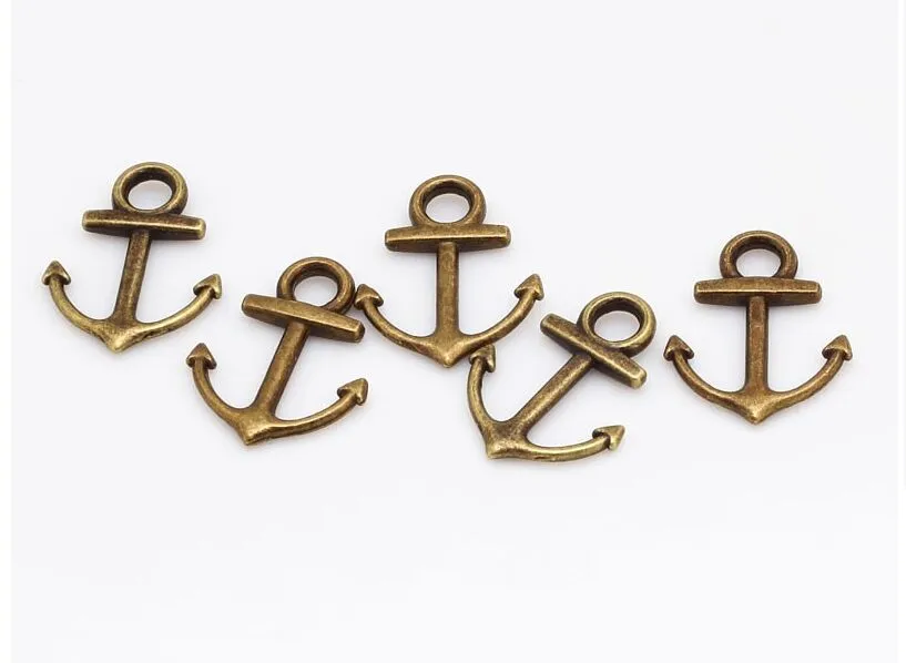 4 kleur 300 stks metaal klein nautisch anker charmes antiek zilveren bronzen vergulde goud voor sieraden maken doe -het -zelf anker hanger charmes 1264U