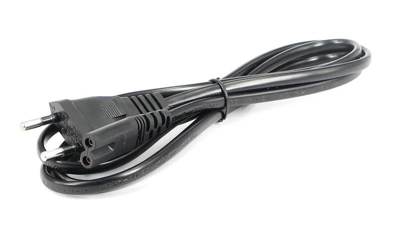 Cable de fábrica de buena calidad eléctrica para uso cable adaptador de CA del ordenador portátil 2 clavijas con el estándar de enchufe de la UE