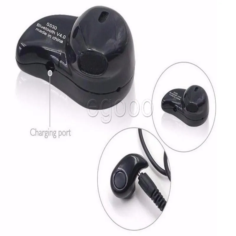 S530 Mini Wireless Stealth Bluetooth Earphone Stereo Headphone Headset Earbuds with Mic Untra-Small Hidden with Retail Package