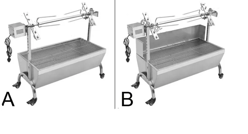 90 cm commerciale IOG rôtissoire barbecue grilles poulet porc rôtissoire rôtissoire en acier inoxydable moteur de torréfaction LLFA238L