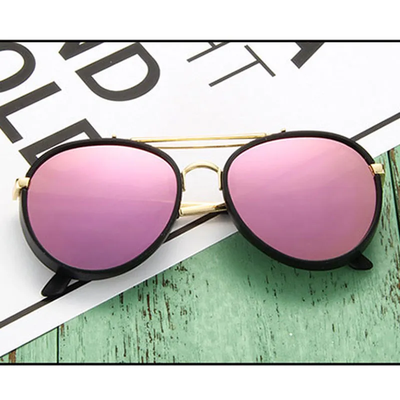 Nouveau style rétro cool rond enfants lunettes de soleil garçons filles lunettes de soleil enfants lunettes marque Design miroir nuances UV400 Whole303d