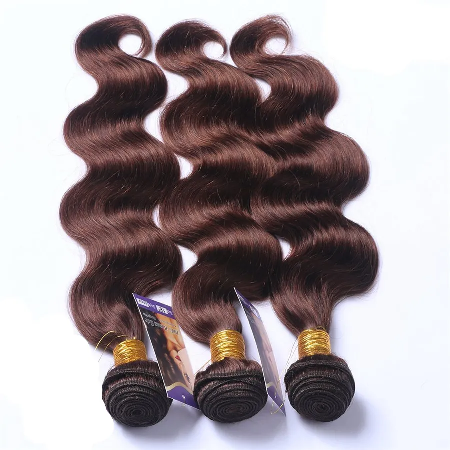 Malaysian Human Hair Bundles #2 Dark Brown Body Wave Virgin Hair Wefts Chocolate Colored Body Wave Hair Extensions Macho Colored 